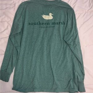 Long sleeve green souther marsh men’s T-shirt